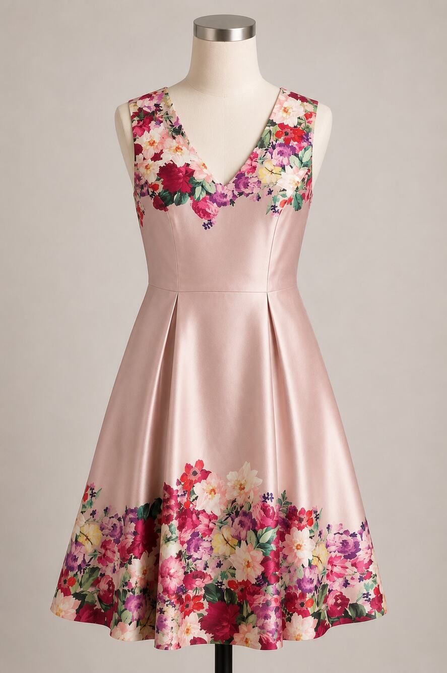 Floral Pink Midi Dress Tie Back Yumi 6 Garden Party